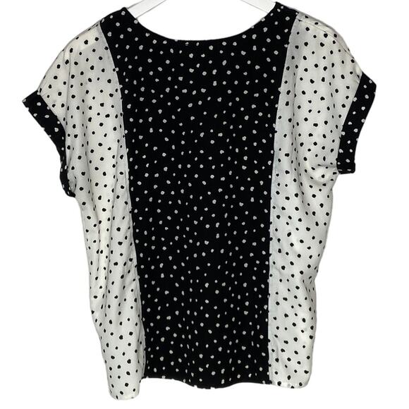 Oversized W5 Black White Distorted Dots Pullover Top - Women's Size Small - Picture 2 of 4